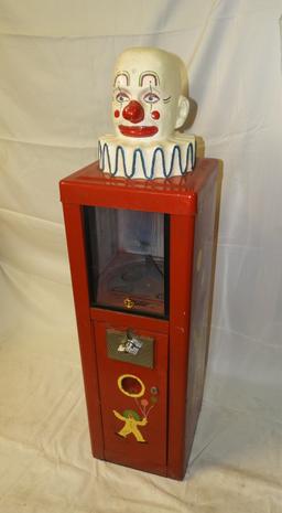 25 cent vending machine with clown topper, 13"X49"