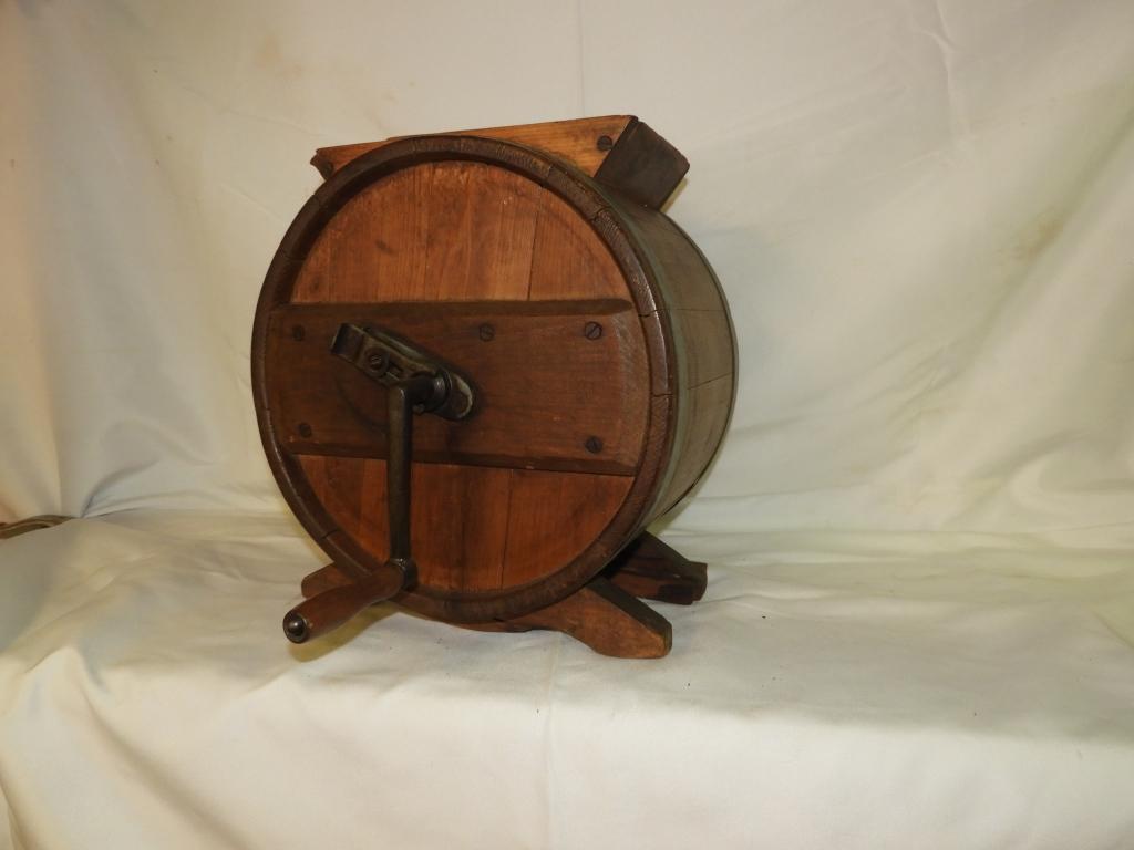 Wood butter churn, 13"X15"