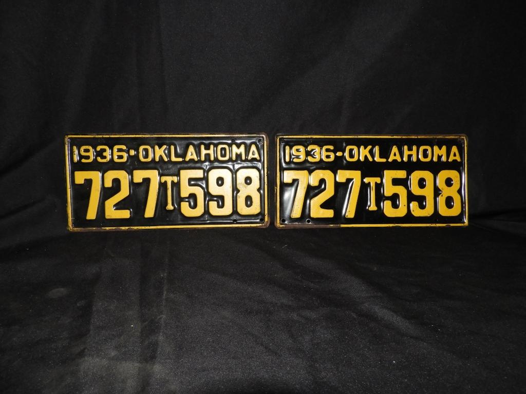 1936 truck tags, pair