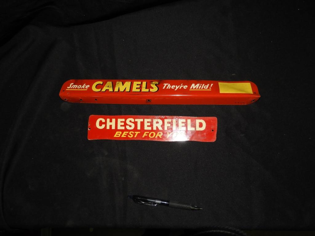 Smoke Camels and Chesterfield sign