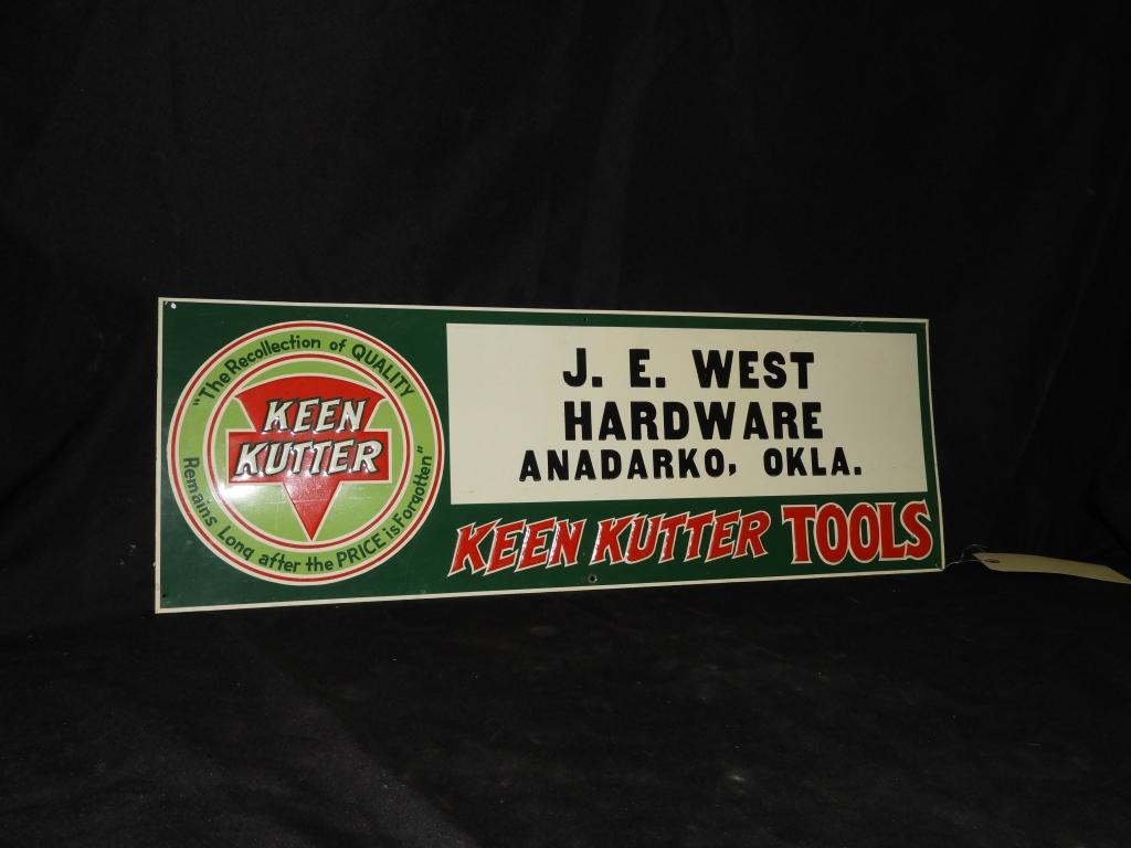 Keen Kutter NOS SST embossed sign, 28"X10"