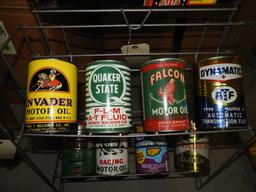 4 qt cans - Invader motor oil, Quaker State & more