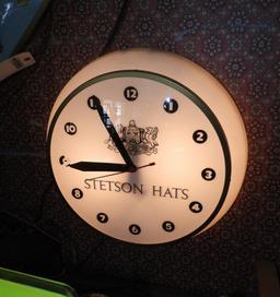 Stetson Hats clock, 17"