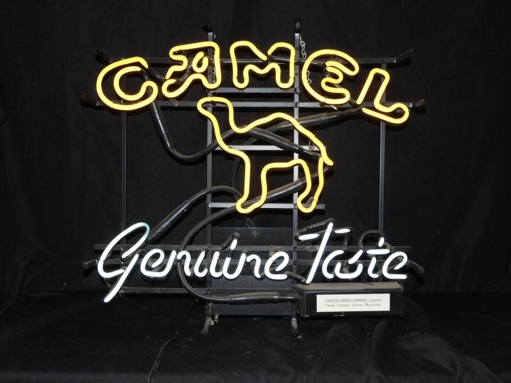 Camel Genuine Taste w/ camel neon, 23"X21"
