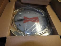 Budweiser rotating pocket watch sign, NOS