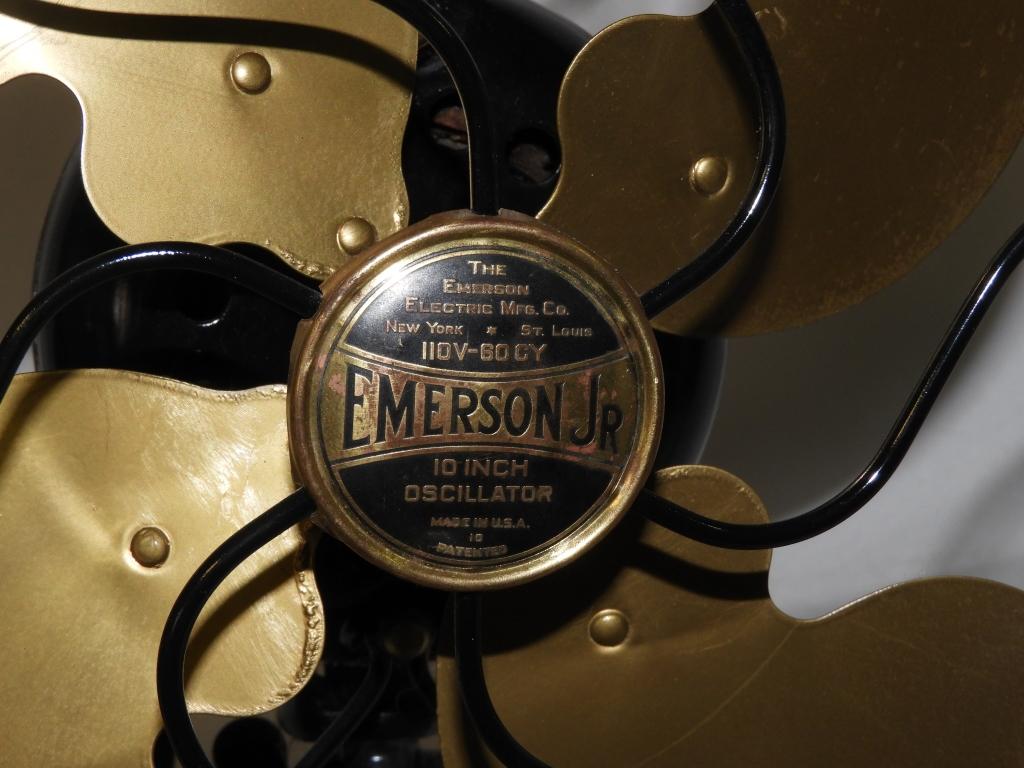Emerson Jr. 10" brass blade oscillating fan