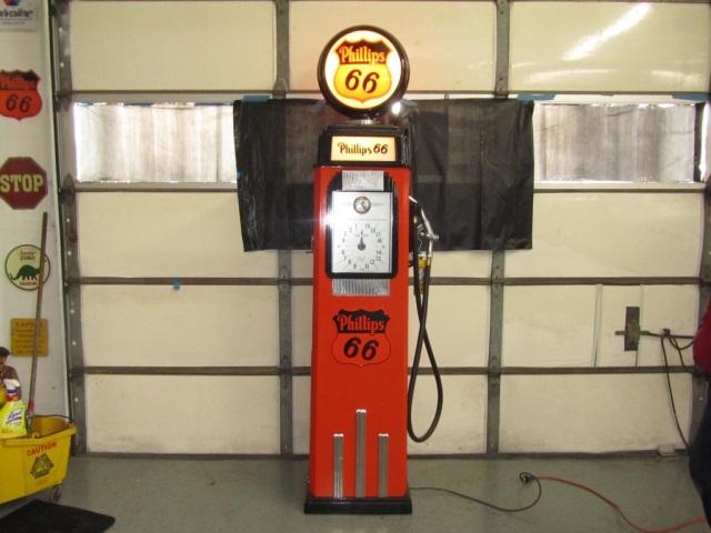 Phillips 66 Gas Pump Model 36 Tall Tokem 15' Globe