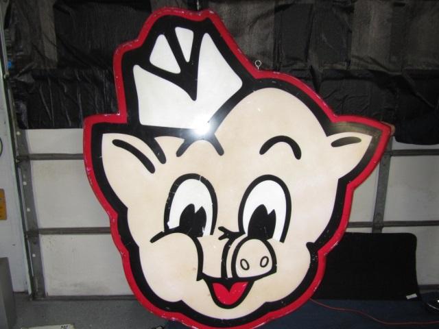 Piggly Wiggly Light Up Plastic Metal, 77z70x8.5