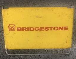 Bridgestone Tire folding display rack sign, yellow