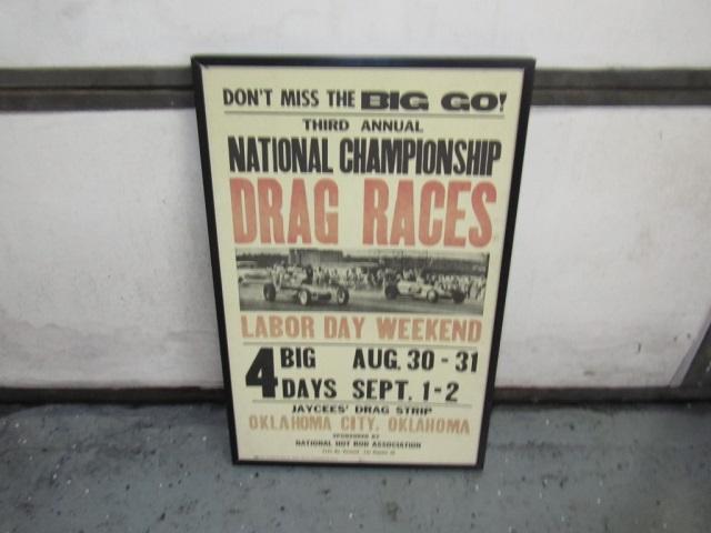 Oklahoma City Drag Races Poster, 1950's