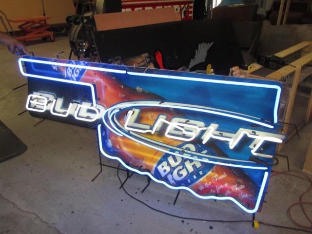 Bud Light Neon Map Of Ok 3Ftx7Ft