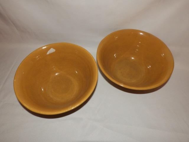 2 reproduction yellow ware bowls by Ragon House