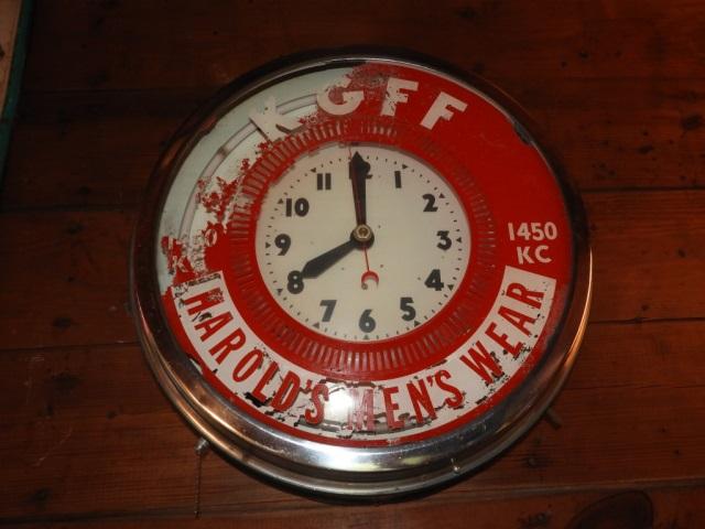 Advertising clock w/ neon, condition unknown, 18"