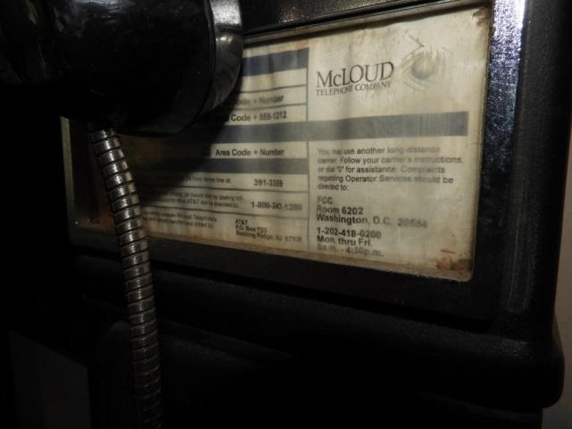 25 cent pay phone, McLoud Telephone Company