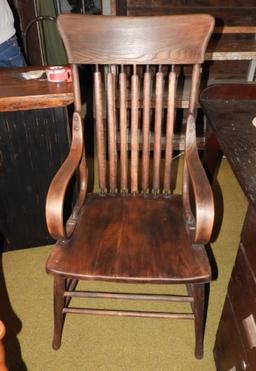 Oak bent wood slat back chair, good condition