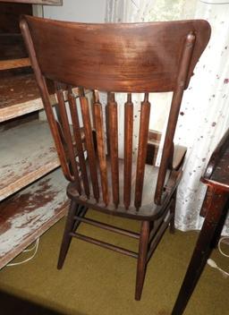 Oak bent wood slat back chair, good condition