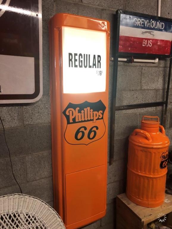 Phillips 66 gas wall hanger, lighted, 18"x59"x3"