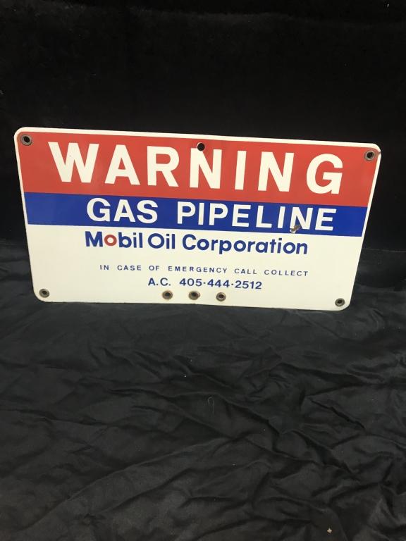 Warning Mobil Oil Corp SSP 15"x8"