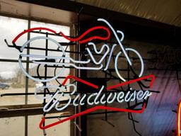 Budweiser motorcycle neon, 3'x2'