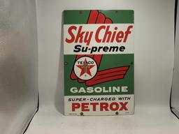 Texaco Sky Chief supreme super charged pump sign