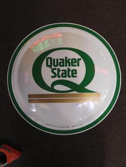 Quaker State tin oval sign, 24"