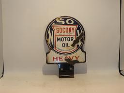 Socony motor oil, heavy, lubester sign