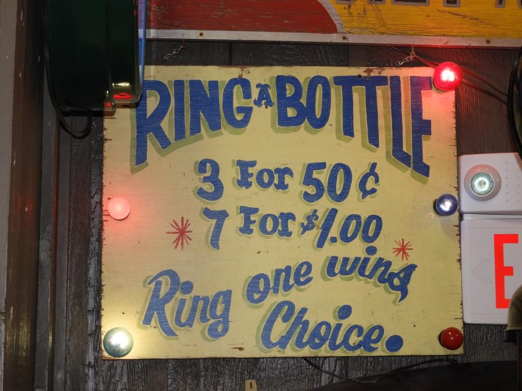 Carnival Ring-a-Bottle wooden price board