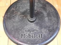 Mobil Oil lollipop curb sign w/ gargoyle