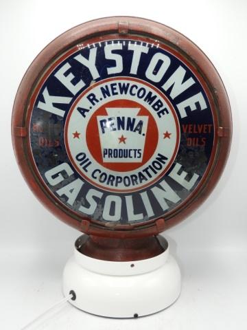 Keystone Gasoline globe, 11 1/2"