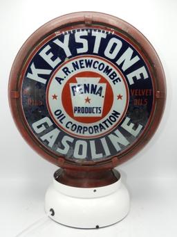 Keystone Gasoline globe, 11 1/2"