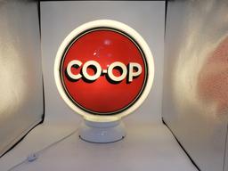 Co-Op globe, narrow glass body