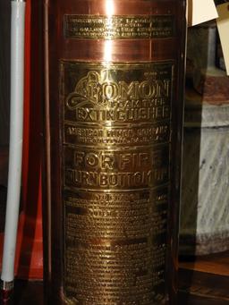 Copper & brass Foman fire extinguisher, polished