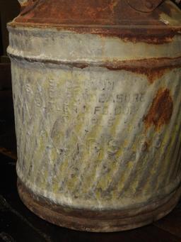 Galvanized fuel can embossed w/ Phillips 66