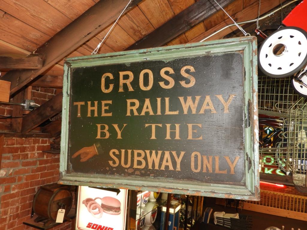 Cross the Railway by the Subway Only DS wooden