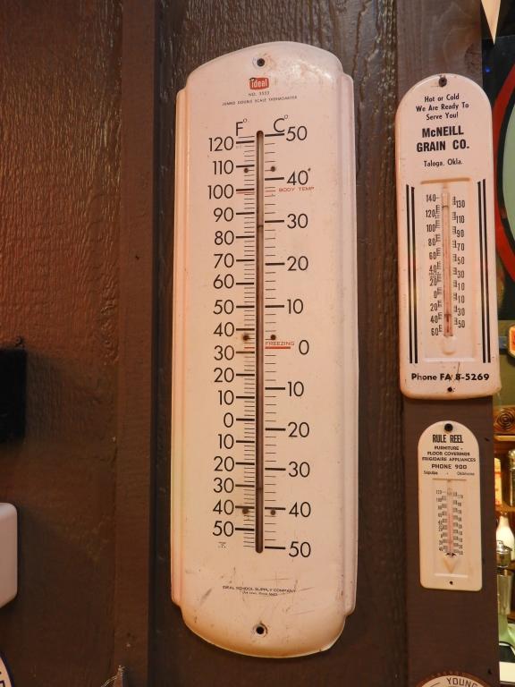 Ideal tin thermometer 8"x27", more