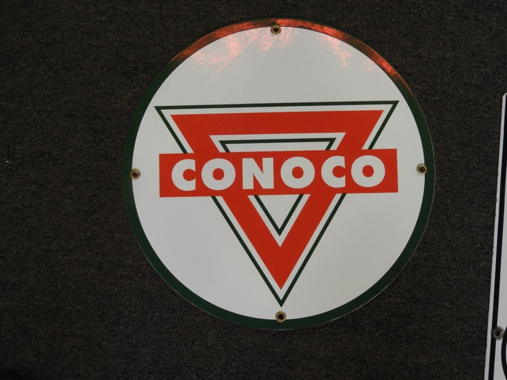 Conoco porcelain pump plate 12"