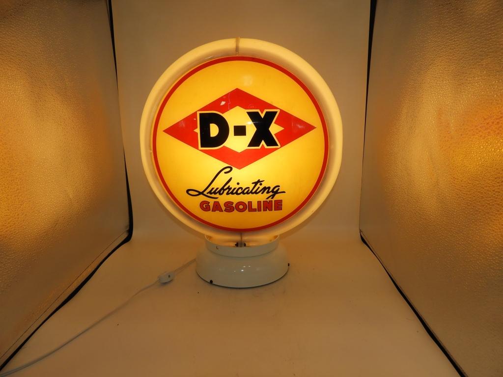 DX "Lubricating Gasoline" globe