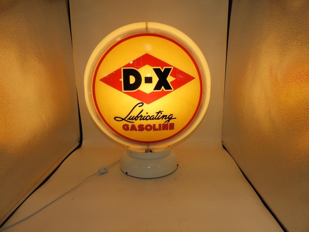 DX "Lubricating Gasoline" globe