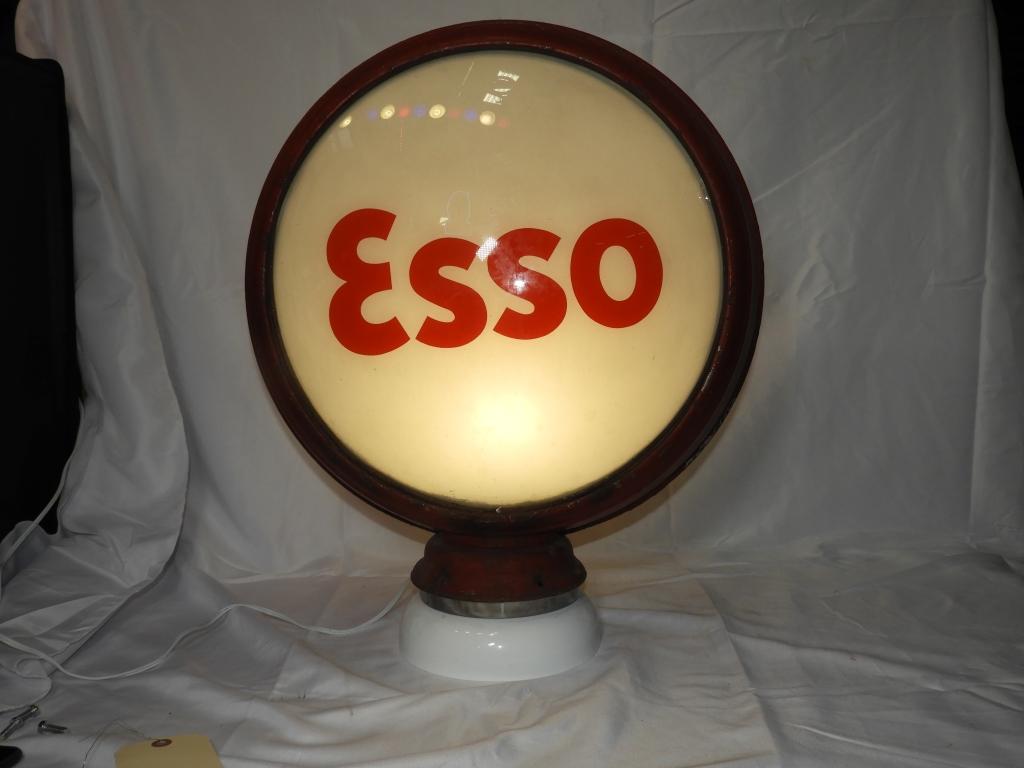 Esso 17" globe, 1 cracked lens