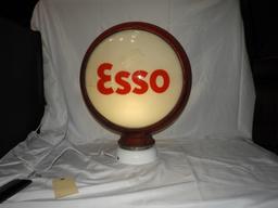 Esso 17" globe, 1 cracked lens