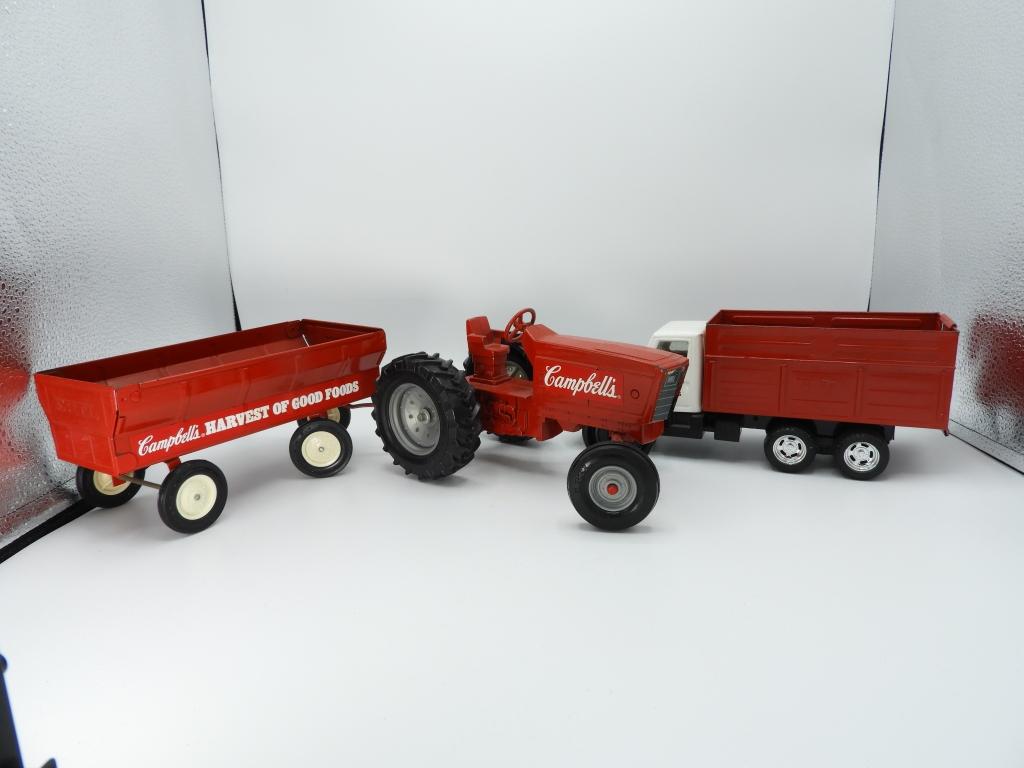 2 pcs - Ertyl tin and plastic Campbell's truck