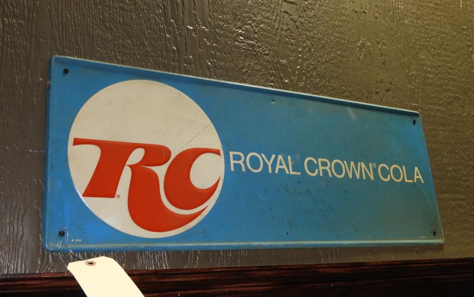 Royal Crown Cola tin rack sign & more