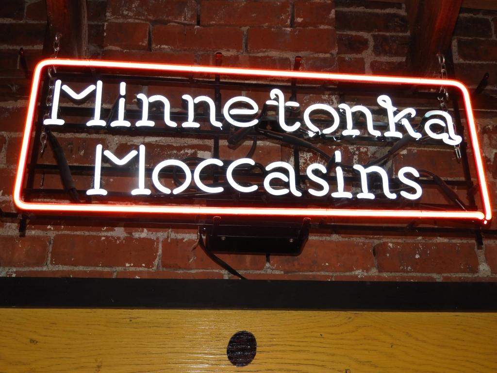 Minnetonka Moccasins neon sign, 35"x14"