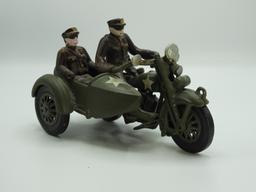 Cast iron military motorcycle w/ side car