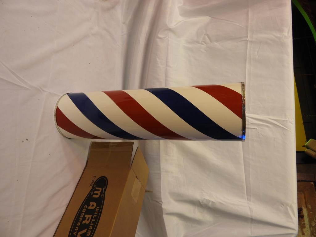 Barber pole plastsic spinner