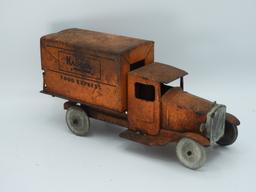 Stamped steel white 30's style box truck