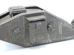 Cast iron military tank bank