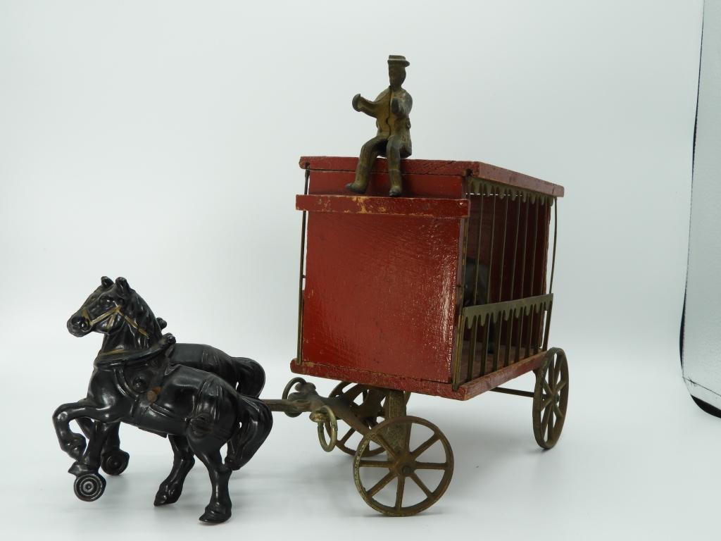 Cast iron & wood circus wagon