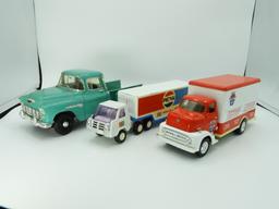 3 trucks - die cast Ertyl 1955 Chevrolet pick-up