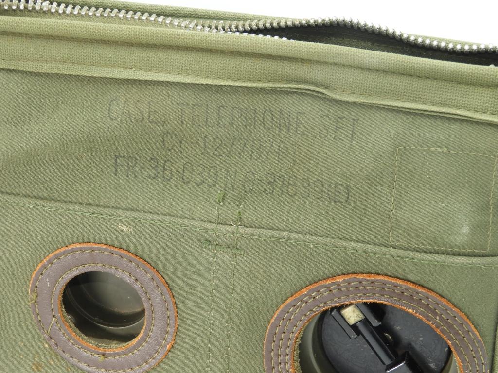 Military hand crank canvas bag phone